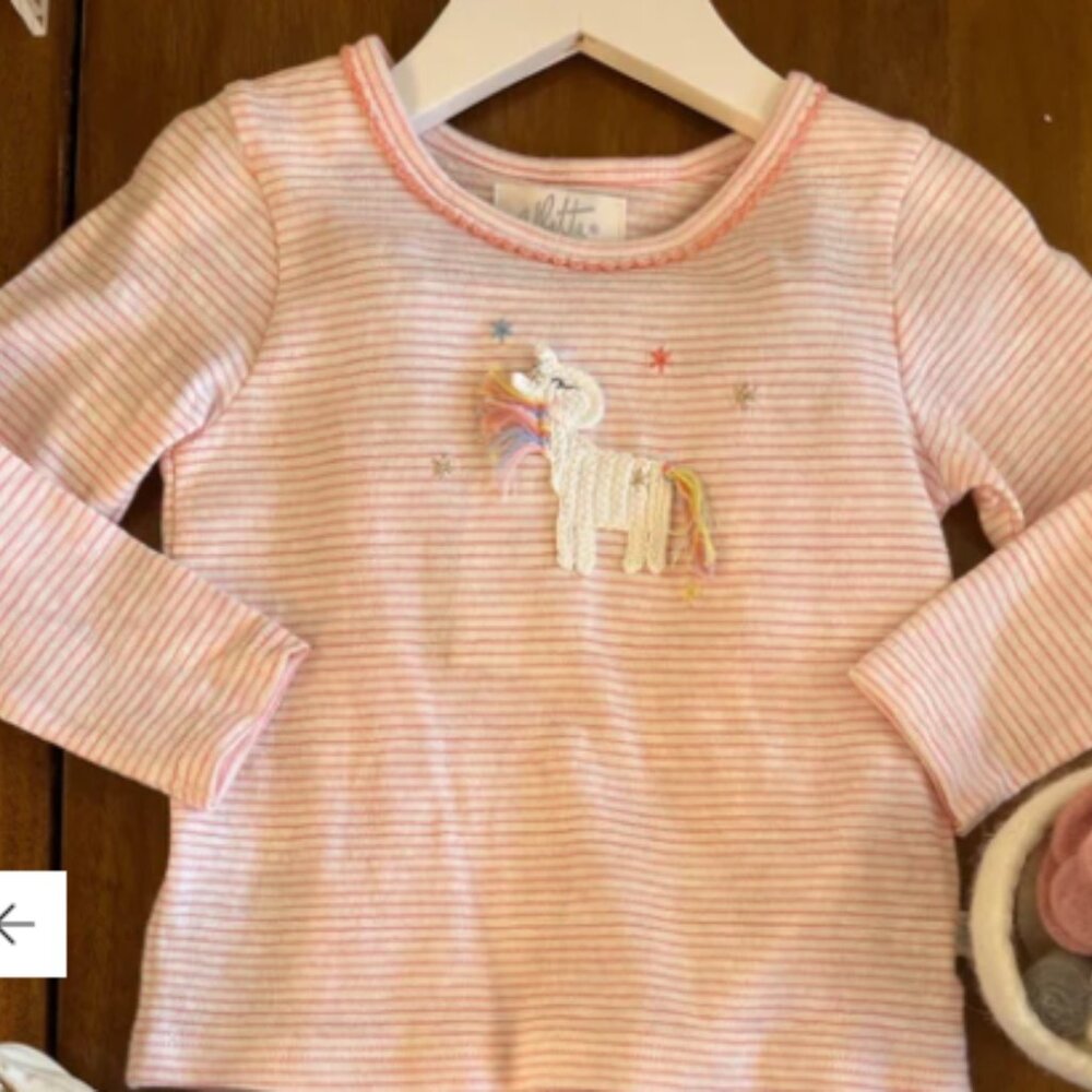 Albetta Unicorn and Star Baby Girl Shirt Pink Size 6-12 months
